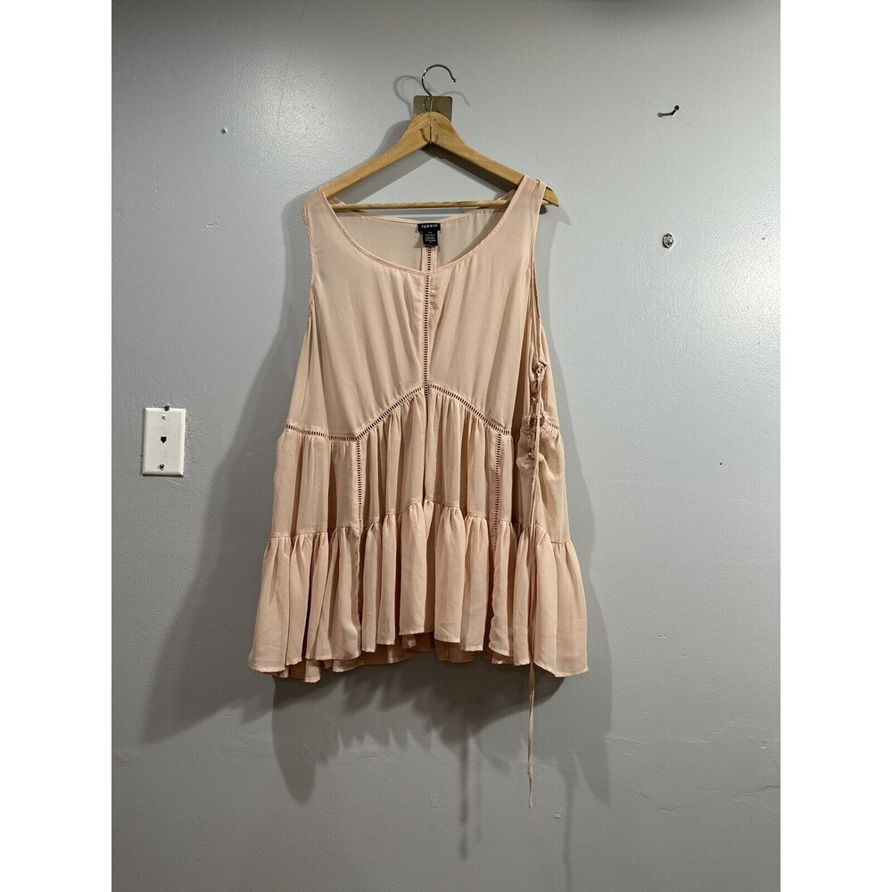 Torrid Women's Basic Pink Solid Polyester Round N… - image 2